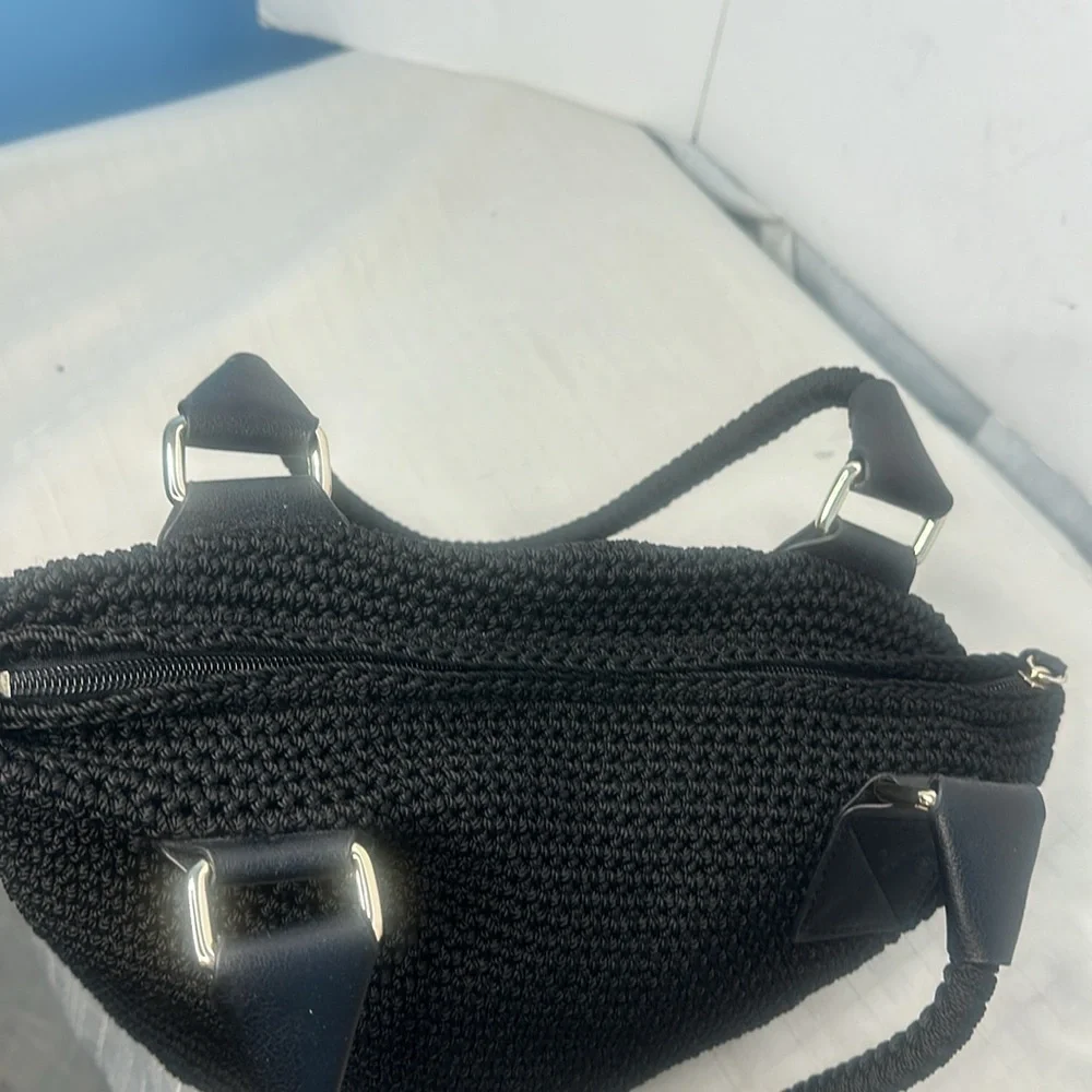 THE SAK  Lucca Black Crochet Leather